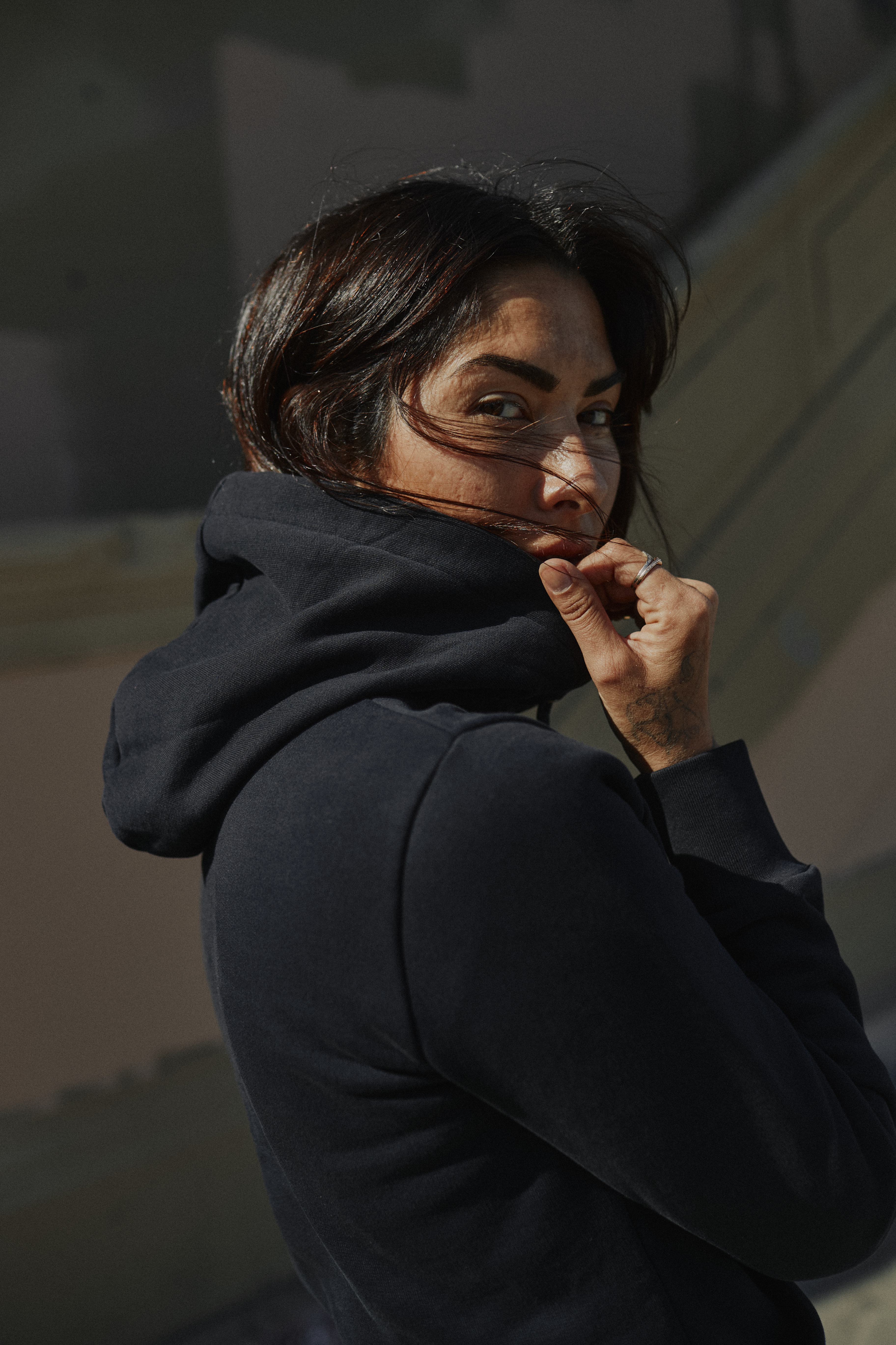 Orla Arched Logo Womens Hoodie in Black | Casual Clothing Orla Arched Logo Womens Hoodie in Black | Casual Clothing